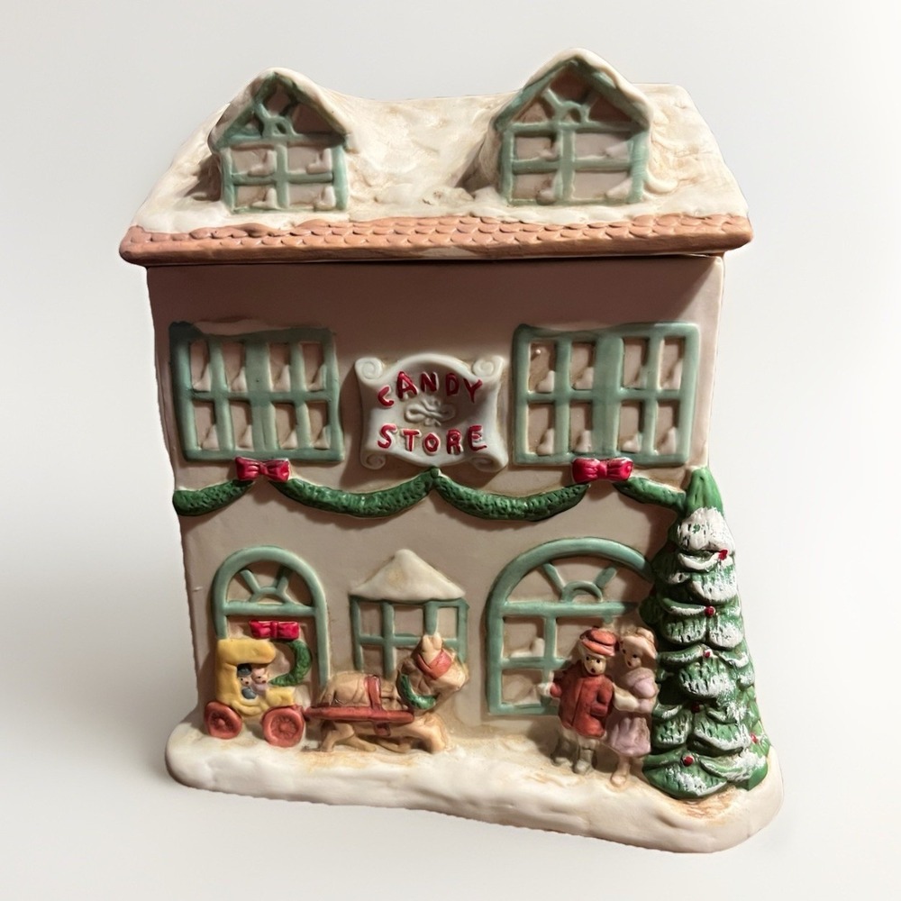AMC NY NY Christmas Candy Store Cookie Jar Canister RARE